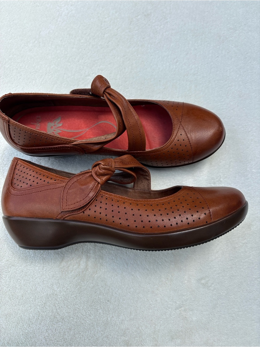 Dansko Cognac Brown Leather Deidra Mary Janes Comfort Shoes (40) 9.5 Office - Picture 2 of 9